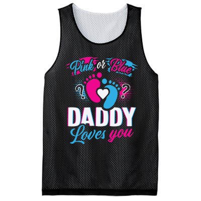 Daddy Loves You Gender Reveal Soon To Be Dad Mesh Reversible Basketball Jersey Tank