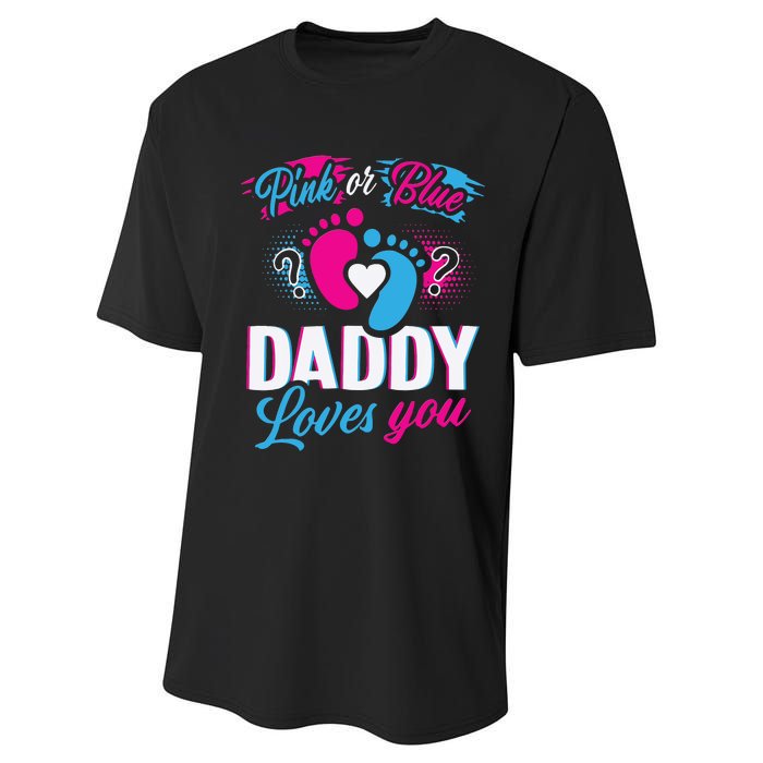 Daddy Loves You Gender Reveal Soon To Be Dad Performance Sprint T-Shirt