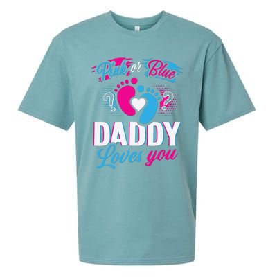 Daddy Loves You Gender Reveal Soon To Be Dad Sueded Cloud Jersey T-Shirt