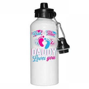 Daddy Loves You Gender Reveal Soon To Be Dad Aluminum Water Bottle 