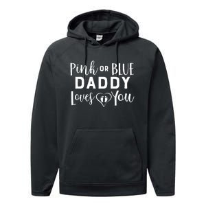 Daddy Loves You Gender Reveal Performance Fleece Hoodie