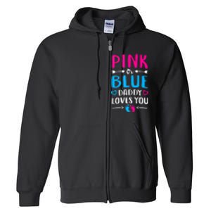 Daddy Loves You Mom Dad Gender Reveal Tank Top Full Zip Hoodie