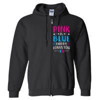 Daddy Loves You Mom Dad Gender Reveal Tank Top Full Zip Hoodie