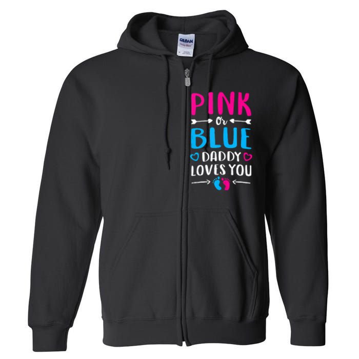 Daddy Loves You Mom Dad Gender Reveal Tank Top Full Zip Hoodie