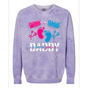 Daddy Loves You Gender Reveal First Time Dad Colorblast Crewneck Sweatshirt