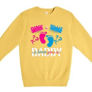 Daddy Loves You Gender Reveal First Time Dad Premium Crewneck Sweatshirt