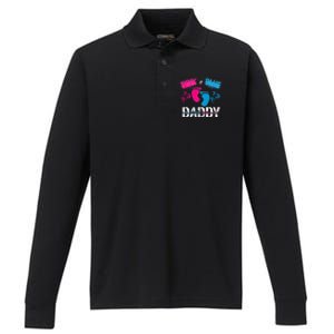 Daddy Loves You Gender Reveal First Time Dad Performance Long Sleeve Polo