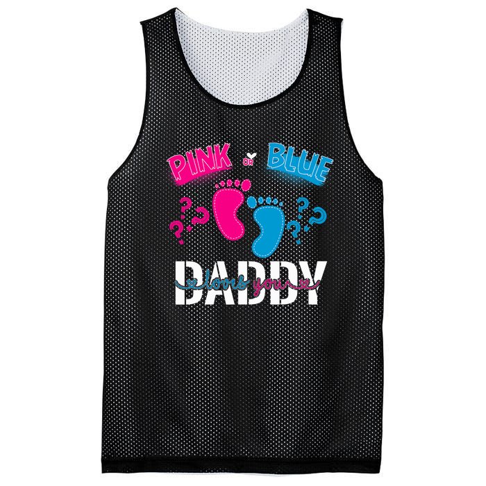 Daddy Loves You Gender Reveal First Time Dad Mesh Reversible Basketball Jersey Tank