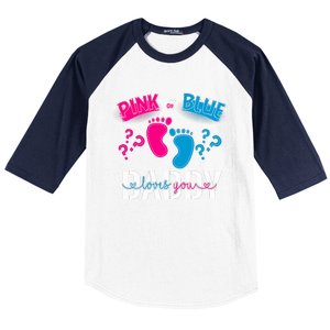 Daddy Loves You Gender Reveal First Time Dad Baseball Sleeve Shirt