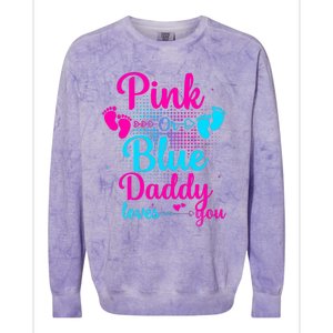 Daddy Loves You New Dad Gender Reveal Colorblast Crewneck Sweatshirt