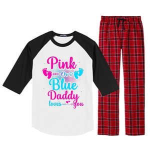 Daddy Loves You New Dad Gender Reveal Raglan Sleeve Pajama Set