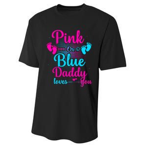 Daddy Loves You New Dad Gender Reveal Performance Sprint T-Shirt