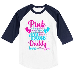 Daddy Loves You New Dad Gender Reveal Baseball Sleeve Shirt