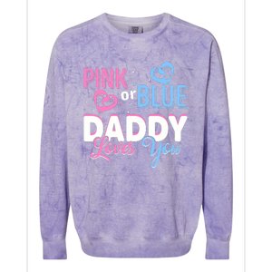 Daddy Loves You Dad Gender Reveal Party Colorblast Crewneck Sweatshirt