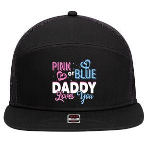 Daddy Loves You Dad Gender Reveal Party 7 Panel Mesh Trucker Snapback Hat