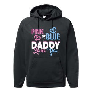 Daddy Loves You Dad Gender Reveal Party Performance Fleece Hoodie