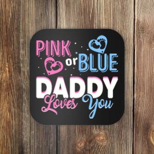 Daddy Loves You Dad Gender Reveal Party Coaster