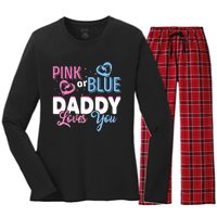 Daddy Loves You Dad Gender Reveal Party Women's Long Sleeve Flannel Pajama Set 