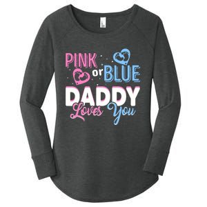 Daddy Loves You Dad Gender Reveal Party Women's Perfect Tri Tunic Long Sleeve Shirt