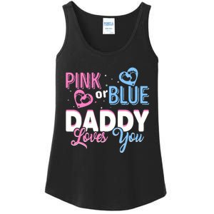 Daddy Loves You Dad Gender Reveal Party Ladies Essential Tank