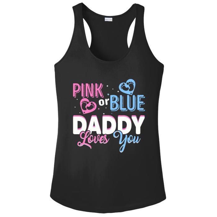 Daddy Loves You Dad Gender Reveal Party Ladies PosiCharge Competitor Racerback Tank