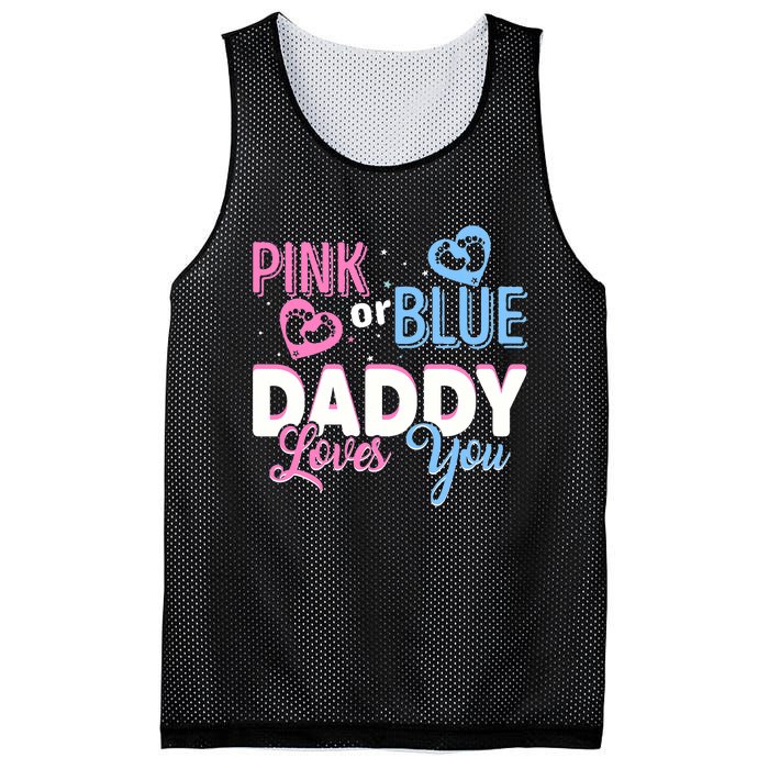 Daddy Loves You Dad Gender Reveal Party Mesh Reversible Basketball Jersey Tank