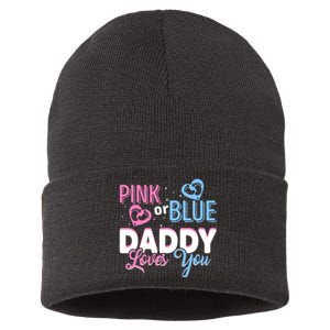 Daddy Loves You Dad Gender Reveal Party Sustainable Knit Beanie