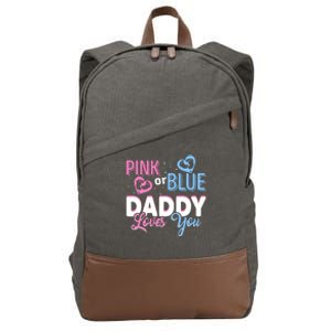 Daddy Loves You Dad Gender Reveal Party Cotton Canvas Backpack