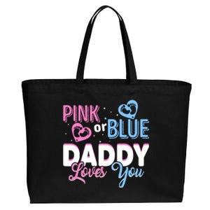 Daddy Loves You Dad Gender Reveal Party Cotton Canvas Jumbo Tote