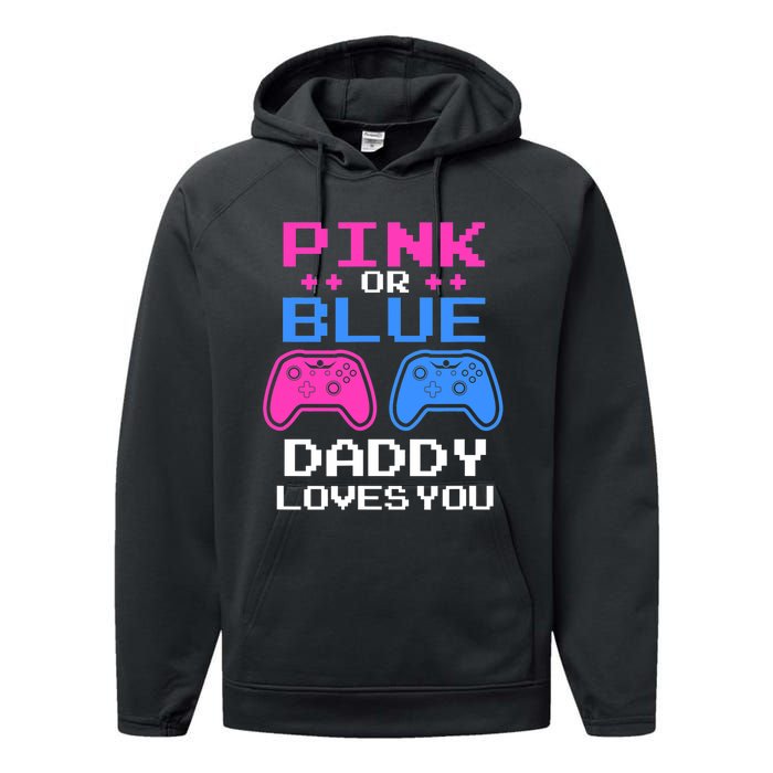 Daddy Loves You Gamer Dad Gender Reveal Party Performance Fleece Hoodie