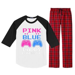 Daddy Loves You Gamer Dad Gender Reveal Party Raglan Sleeve Pajama Set