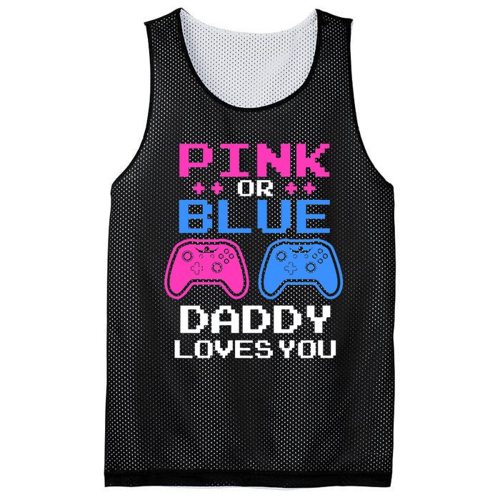 Daddy Loves You Gamer Dad Gender Reveal Party Mesh Reversible Basketball Jersey Tank