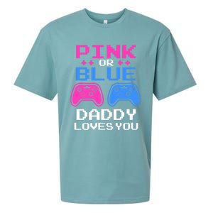 Daddy Loves You Gamer Dad Gender Reveal Party Sueded Cloud Jersey T-Shirt