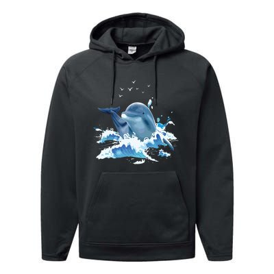 Dolphin Lover Zookeeper Marine Biologist Sea Animal Lover Performance Fleece Hoodie