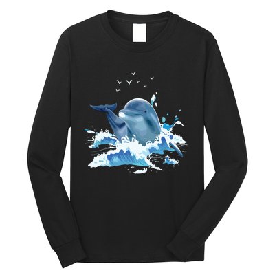 Dolphin Lover Zookeeper Marine Biologist Sea Animal Lover Long Sleeve Shirt