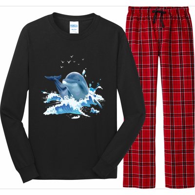 Dolphin Lover Zookeeper Marine Biologist Sea Animal Lover Long Sleeve Pajama Set