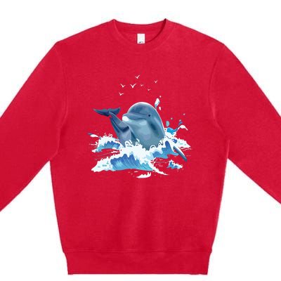 Dolphin Lover Zookeeper Marine Biologist Sea Animal Lover Premium Crewneck Sweatshirt