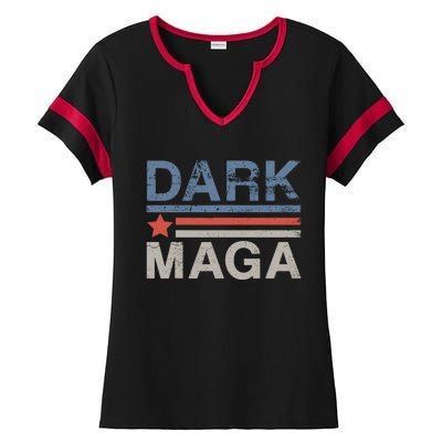 Dark Maga 2024 Im Not Just Maga Im Dark Maga Funny Trump Ladies Halftime Notch Neck Tee