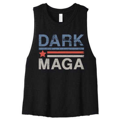 Dark Maga 2024 Im Not Just Maga Im Dark Maga Funny Trump Women's Racerback Cropped Tank