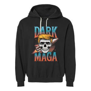 Dark Maga 2024 Usa Make Halloween Great Again Funny Trump Garment-Dyed Fleece Hoodie