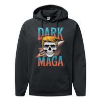 Dark Maga 2024 Usa Make Halloween Great Again Funny Trump Performance Fleece Hoodie