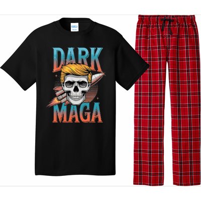 Dark Maga 2024 Usa Make Halloween Great Again Funny Trump Pajama Set