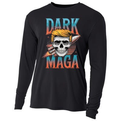 Dark Maga 2024 Usa Make Halloween Great Again Funny Trump Cooling Performance Long Sleeve Crew