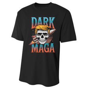 Dark Maga 2024 Usa Make Halloween Great Again Funny Trump Performance Sprint T-Shirt