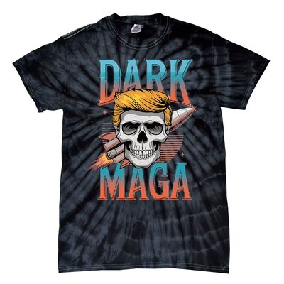 Dark Maga 2024 Usa Make Halloween Great Again Funny Trump Tie-Dye T-Shirt