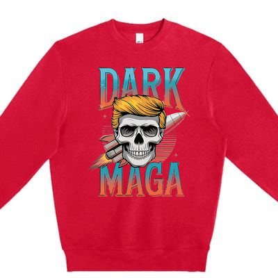 Dark Maga 2024 Usa Make Halloween Great Again Funny Trump Premium Crewneck Sweatshirt