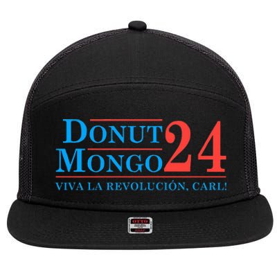 Donut Mongo 2024 Funny Meme 7 Panel Mesh Trucker Snapback Hat