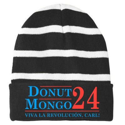 Donut Mongo 2024 Funny Meme Striped Beanie with Solid Band