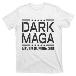 Dark Maga 2024 Trump Never Surrender Retro T-Shirt