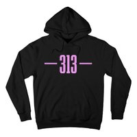 Detroit Michigan 313 Area Code Pride Retro Hoodie